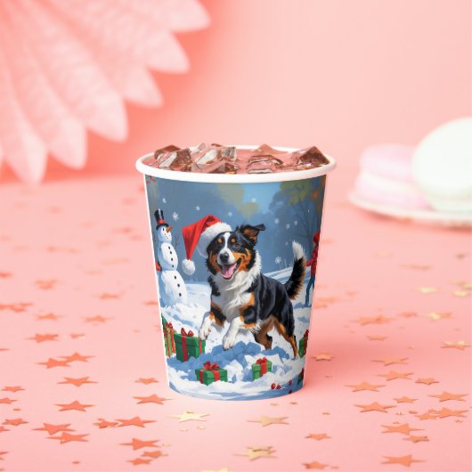 Gobelets En Papier Scène de Noël australienne Kelpie (Insitu)
