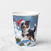 Gobelets En Papier Scène de Noël australienne Kelpie (Verso)