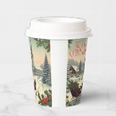 Gobelets En Papier Scène de Noël classique/Vintage (Droite)