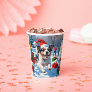 Gobelets En Papier Scène de Noël du Terrier australien