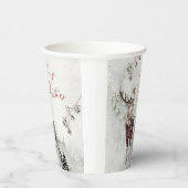 Gobelets En Papier Scène de Noël magique Bois rustique Cerf (Droite)