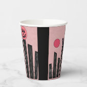 Gobelets En Papier Scène d'Halloween avec tasses de papier rose (Gauche)