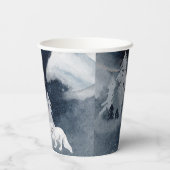 Gobelets En Papier Scène hivernale sombre classique avec renard Noël (Verso)