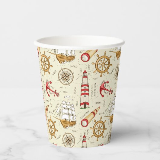 Gobelets En Papier Scène Océanique (Recto)