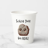 Gobelets En Papier Schist Get Real - Nerdy Rock Pun - Félicats/Chance (Recto)