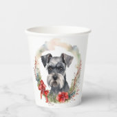 Gobelets En Papier Schnauzer Christmas Wreath Festive Pup (Recto)
