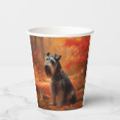 Gobelets En Papier Schnauzer en automne Leaves Fall Inspire (Verso)