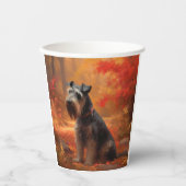 Gobelets En Papier Schnauzer en automne Leaves Fall Inspire (Recto)