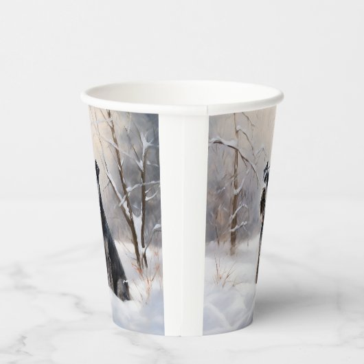 Gobelets En Papier Schnauzer Miniature Laisser neiger Noël (Droite)