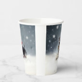 Gobelets En Papier Schnauzer miniature neige de Noël hiver (Gauche)