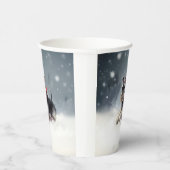 Gobelets En Papier Schnauzer miniature neige de Noël hiver (Droite)