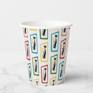 Gobelets En Papier Schrödinger's Cat Mid Century Moderne multicolore
