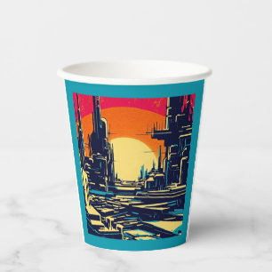 Gobelets En Papier Sciage urbain futuriste SF 1