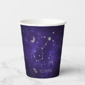 Gobelets En Papier Scorpion violet zodiaque | Horoscope d'astrologie (Verso)
