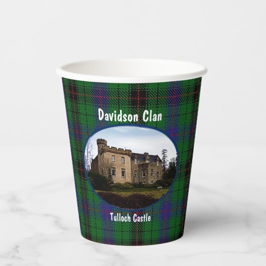 Gobelets En Papier Scottish Davidson Clan Castle Tartan (Recto)