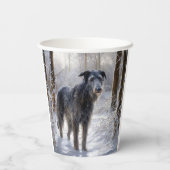 Gobelets En Papier Scottish Deerhound Laissez-le neiger Noël (Verso)