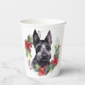 Gobelets En Papier Scottish Terrier Christmas Wreath Festive Pup (Verso)