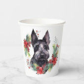 Gobelets En Papier Scottish Terrier Christmas Wreath Festive Pup (Recto)
