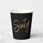 Gobelets En Papier Script 60e Anniversaire Noir (Verso)