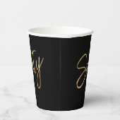Gobelets En Papier Script 60e Anniversaire Noir (Droite)
