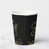 Gobelets En Papier Script 60e Anniversaire Noir Or (Droite)