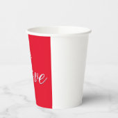 Gobelets En Papier Script de calligraphie Mariage tendance Love Red (Gauche)