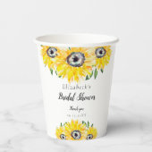 Gobelets En Papier Script de mariage de tournesol Moderne Floral Chic (Verso)