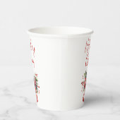 Gobelets En Papier Script de vacances moderne Bow rouge Holly (Droite)