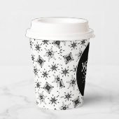 Gobelets En Papier Script Joyeux Noël Flocons de neige noirs (Droite)