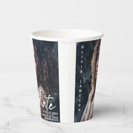 Gobelets En Papier Script manuscrit moderne | Photo (Droite)