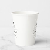 Gobelets En Papier Script personnalisable noir & blanc Graduation 8oz (Droite)