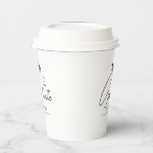 Gobelets En Papier Script personnalisable noir & blanc Graduation 8oz (Gauche)