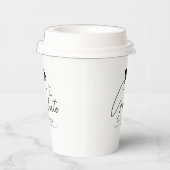 Gobelets En Papier Script personnalisable noir & blanc Graduation 8oz (Droite)