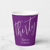 Gobelets En Papier Script simple moderne Automne Purple 30e anniversa (Verso)