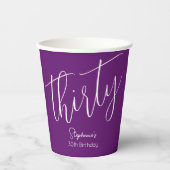 Gobelets En Papier Script simple moderne Automne Purple 30e anniversa (Recto)