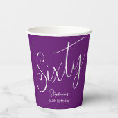 Gobelets En Papier Script simple moderne Automne Purple 60e anniversa (Verso)