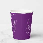 Gobelets En Papier Script simple moderne Automne Purple 60e anniversa (Droite)