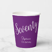 Gobelets En Papier Script simple moderne Automne Purple 70e anniversa (Verso)