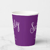 Gobelets En Papier Script simple moderne Automne Purple 70e anniversa (Droite)