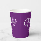 Gobelets En Papier Script simple moderne Automne Purple 90e anniversa (Droite)