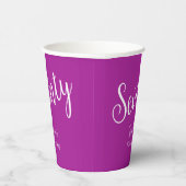 Gobelets En Papier Script simple moderne rose foncé 70e anniversaire (Droite)