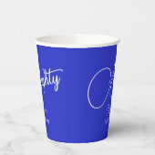 Gobelets En Papier Script simple moderne Royal Blue 80th Birthday (Gauche)
