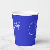 Gobelets En Papier Script simple moderne Royal Blue 80th Birthday (Droite)