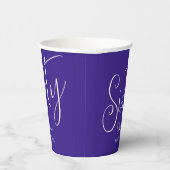 Gobelets En Papier Script simple moderne violet 60e anniversaire (Droite)