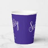 Gobelets En Papier Script simple moderne violet 70e anniversaire (Droite)