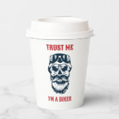 Gobelets En Papier Scull de barbe | Motorcycle | Faites-moi confiance (Verso)