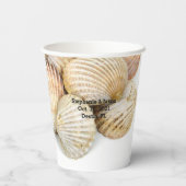 Gobelets En Papier Sea Shells Mariage de plage tropical (Verso)