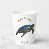 Gobelets En Papier Sea turtle cartoon (Verso)