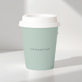 Gobelets En Papier Seafoam Green | Minimal Monogram Wedding
