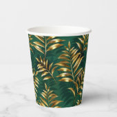 Gobelets En Papier Seamless pattern with golden ferns (Verso)